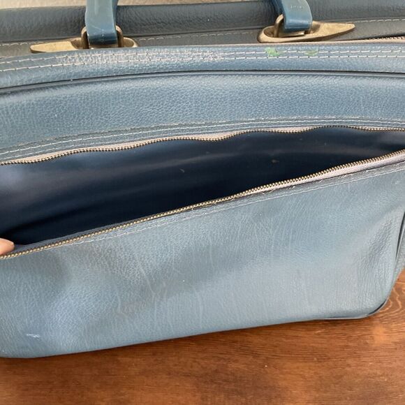 Vintage Bantam Travelware Overnight Suitcase Bag Blue Carry-on *READ* - Picture 11 of 13